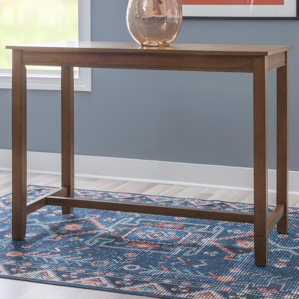 Linon Home Decor Claridge Counter Height Pub Table in Rustic Brown - Table Only, , large