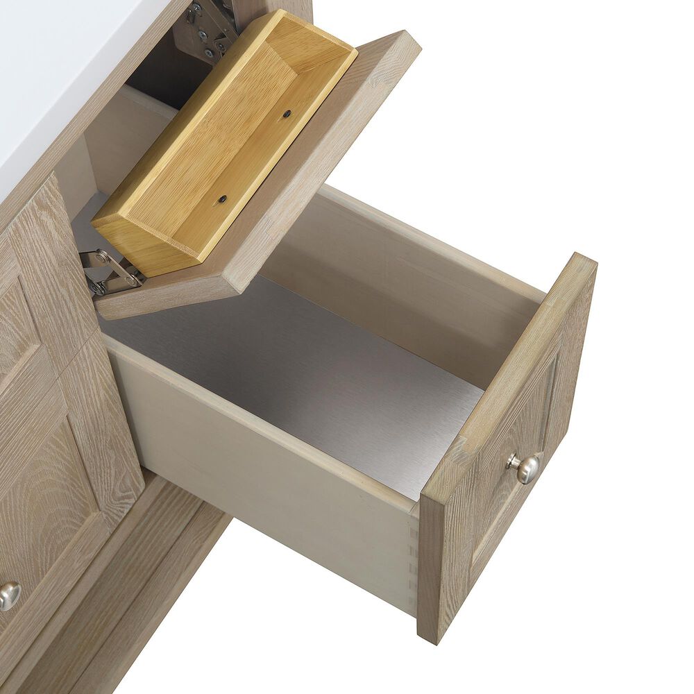 James Martin Vanities Breckenridge 36&quot; Single Vanity in Whitewashed Oak with 3 cm White Zeus Quartz Top, , large