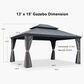 HOMLUX 15-ft x 13-ft Permanent Gazebo in Gray  with Hardtop Roof (Screen Included), , large