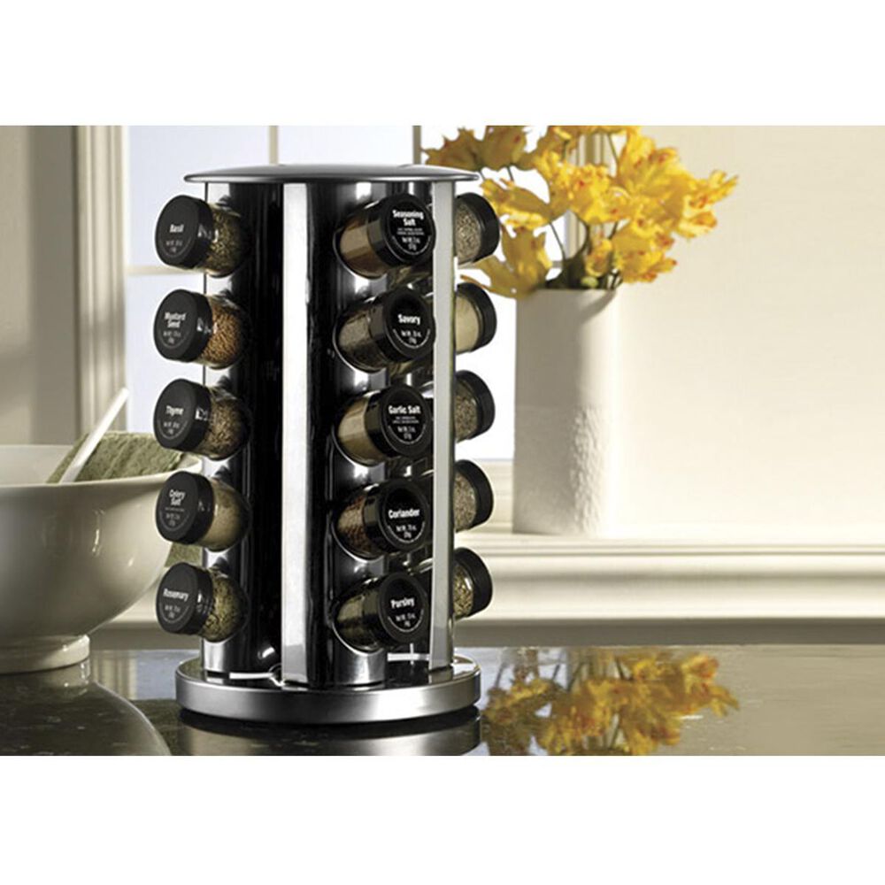 Rotating Spice Rack with Jars, Spinning Spice Rack Shelf