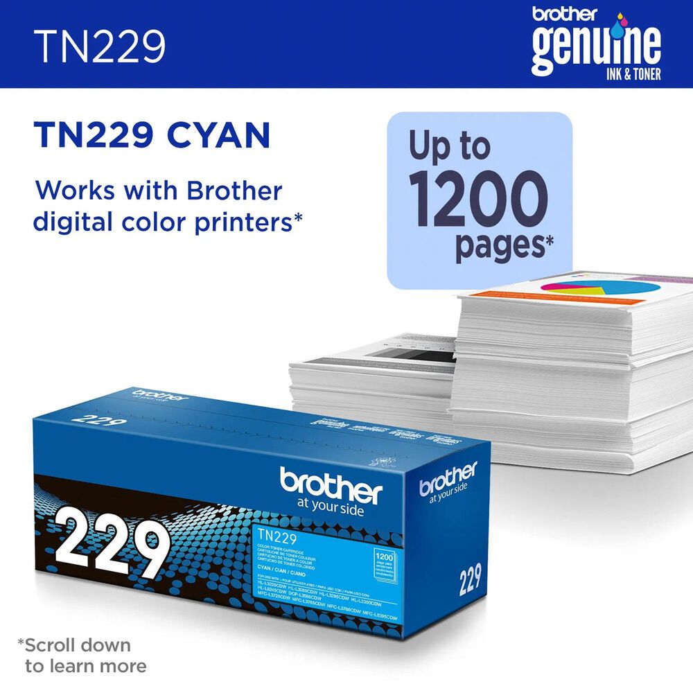 Brother Standard Yield Toner with Yields Approx 1200 Pages in Cyan, , large