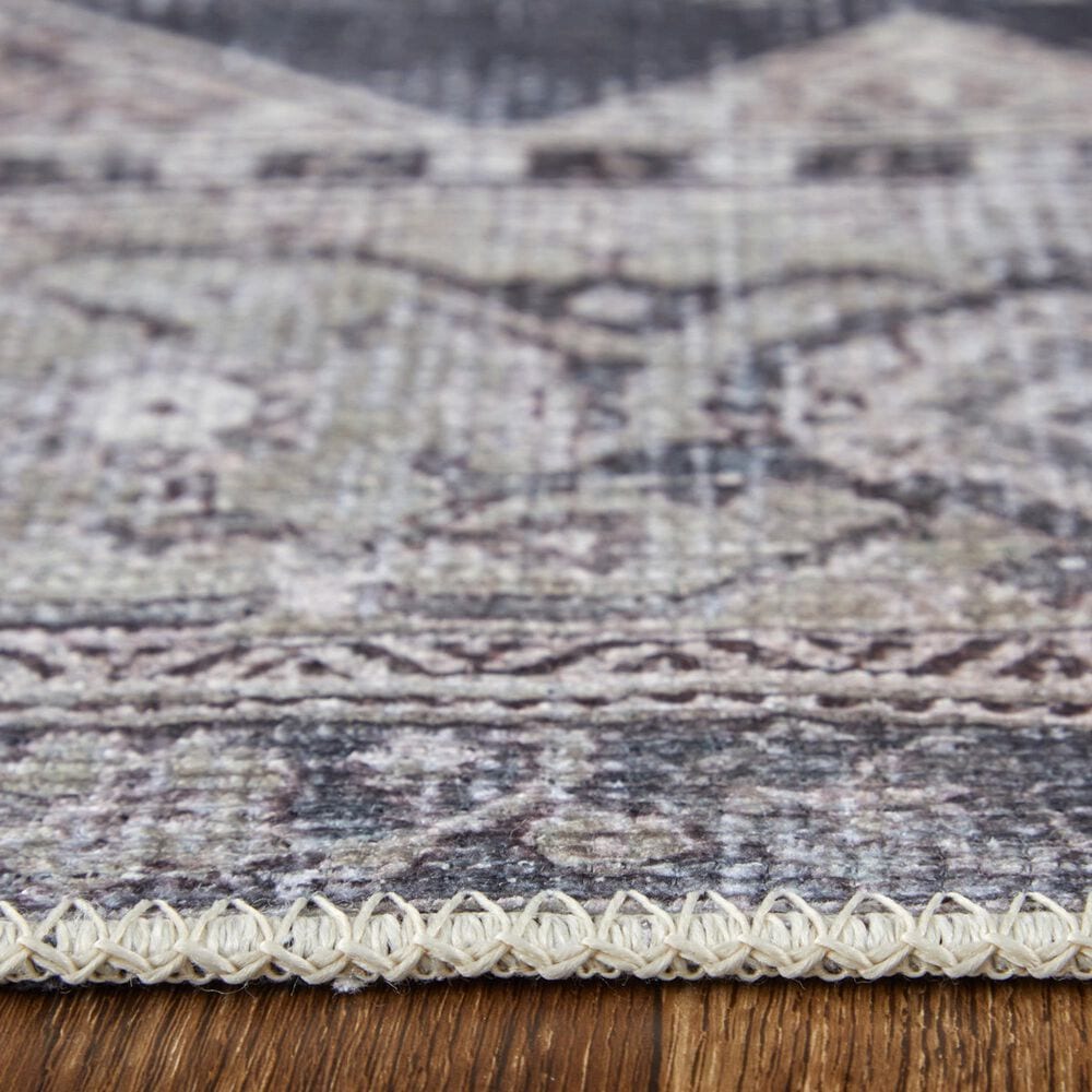 Feizy Percy 4&#39; x 6&#39; Charcoal and Ivory Area Rug, , large