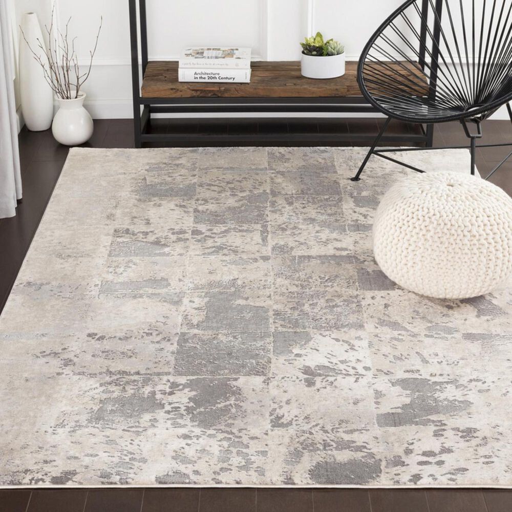 Surya Tibetan TBT-2312 5&#39;3&quot; x 7&#39;6&quot; Khaki, Cream and Gray Area Rug, , large