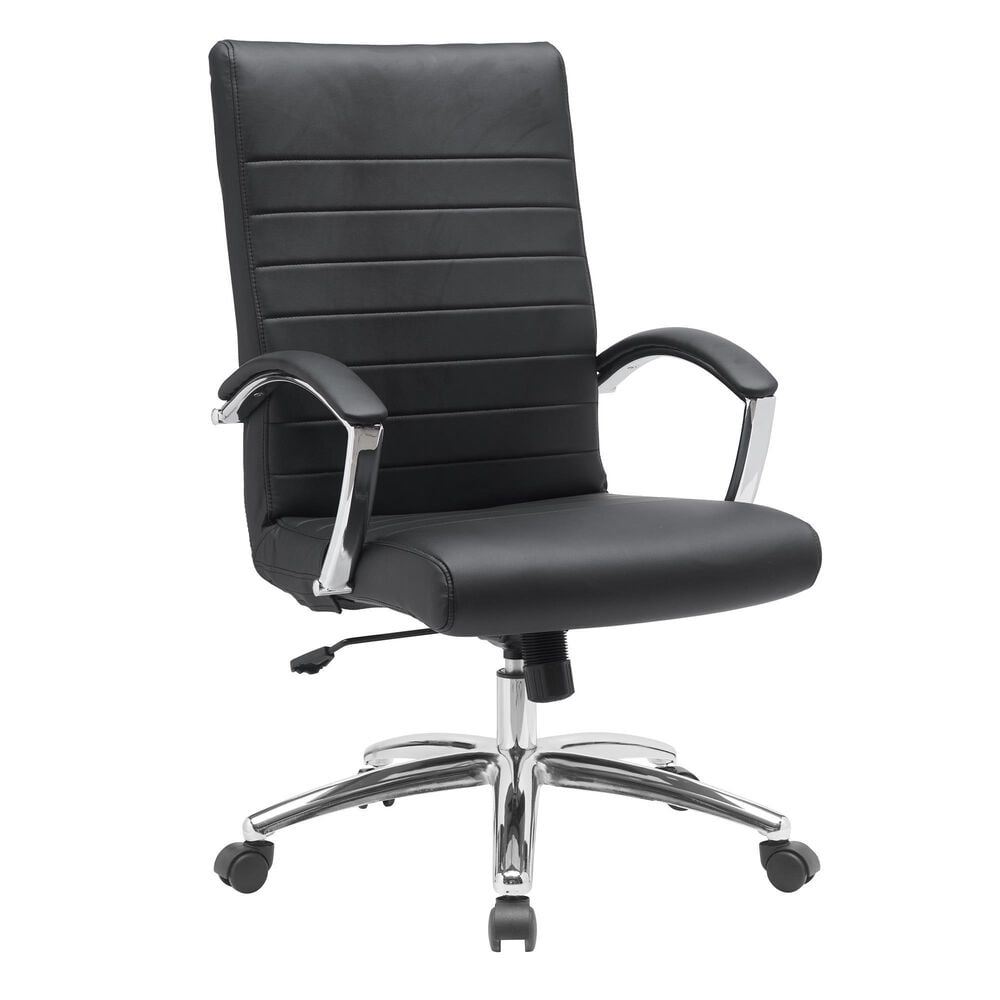 Global Seating Bonded Leather Executive Chair in Black, , large
