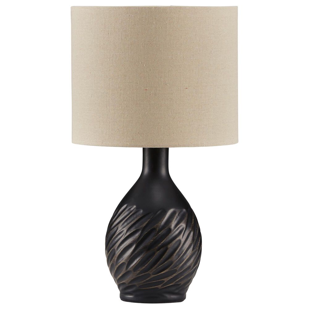 Ashley Garinton Table Lamp in Distressed Matte Black, , large