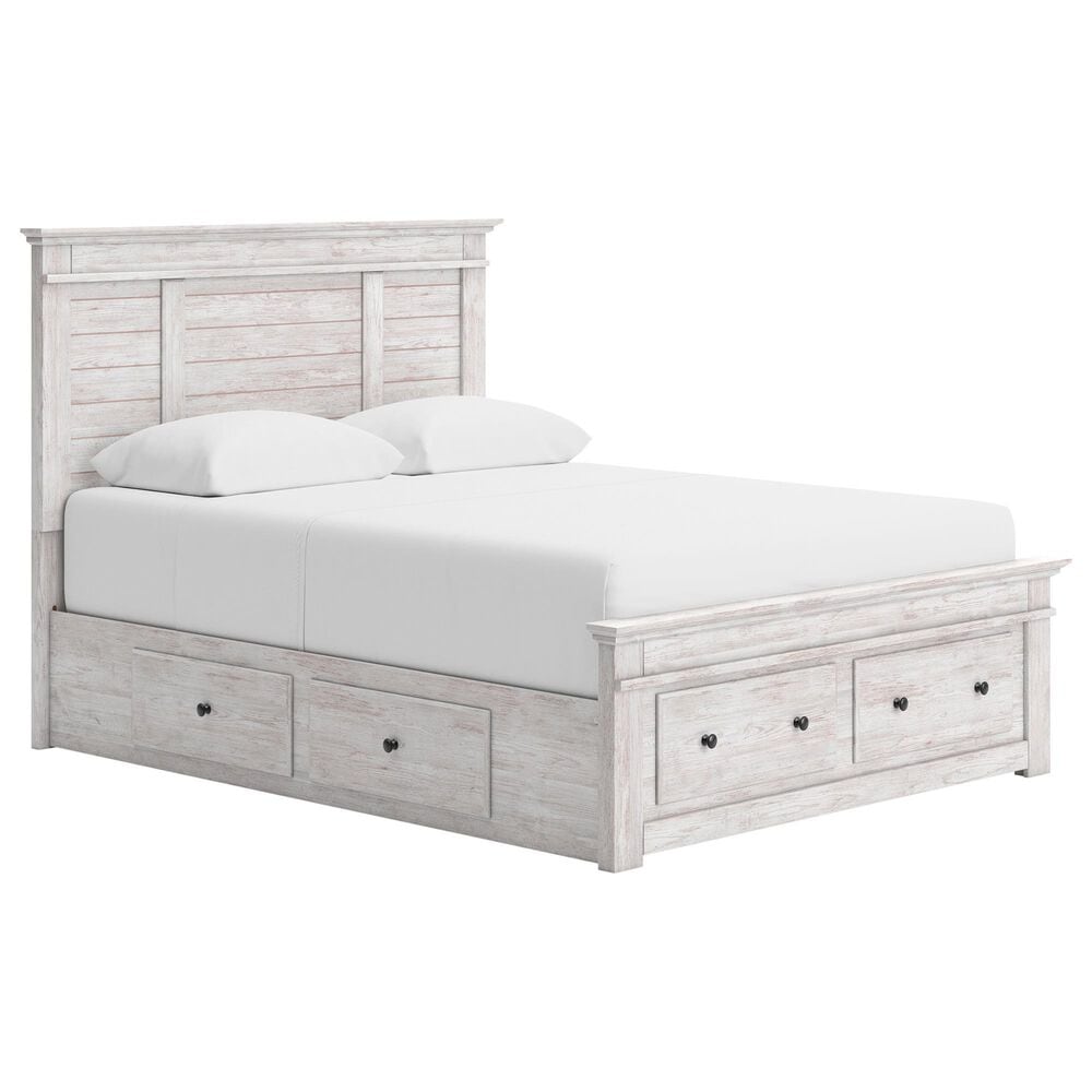 Ashley Makidern Queen Storage Bed with Six Drawers in Whitewash, , large