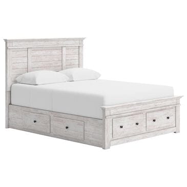 Ashley Makidern Queen Storage Bed with Six Drawers in Whitewash, , large