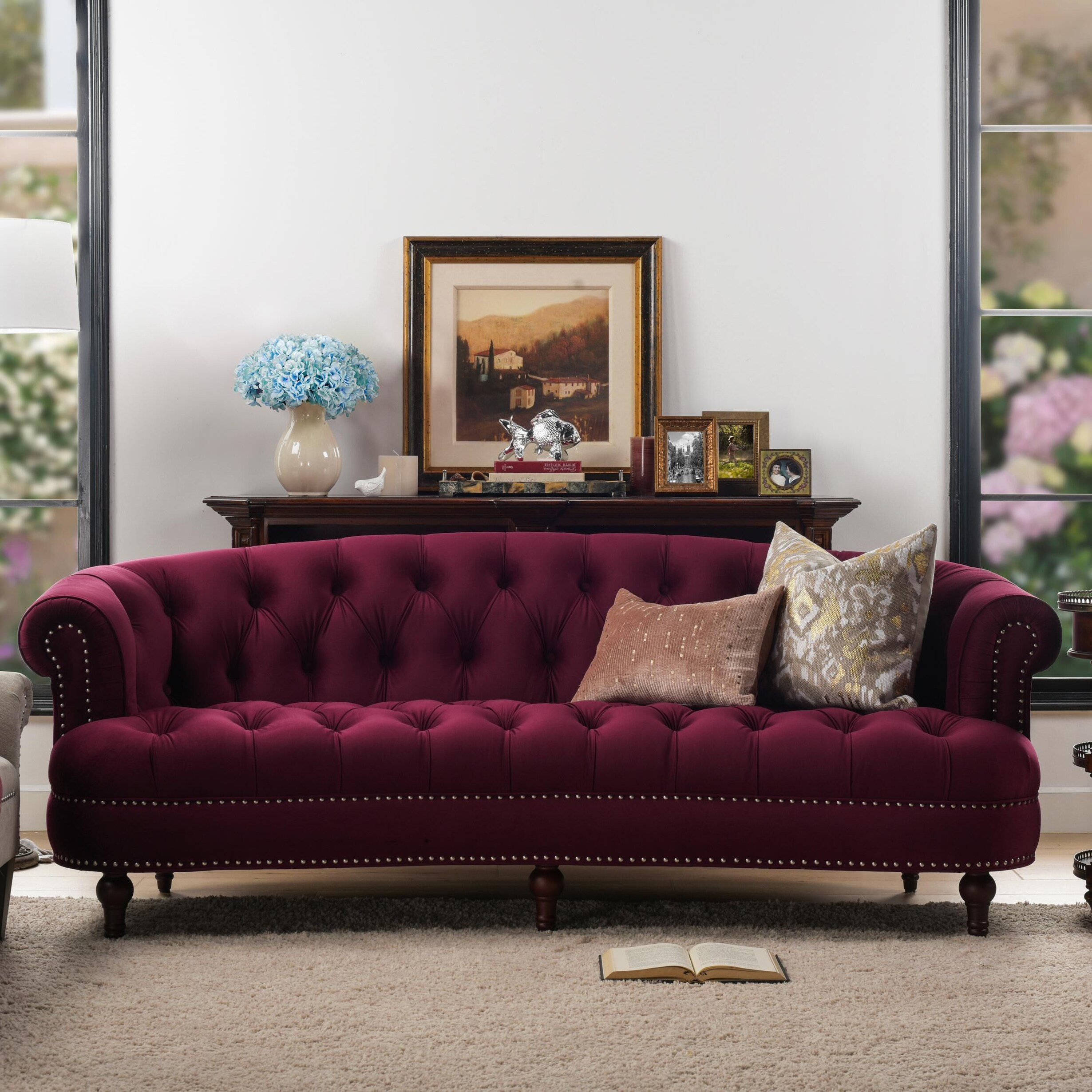 Pillows for burgundy best sale couch