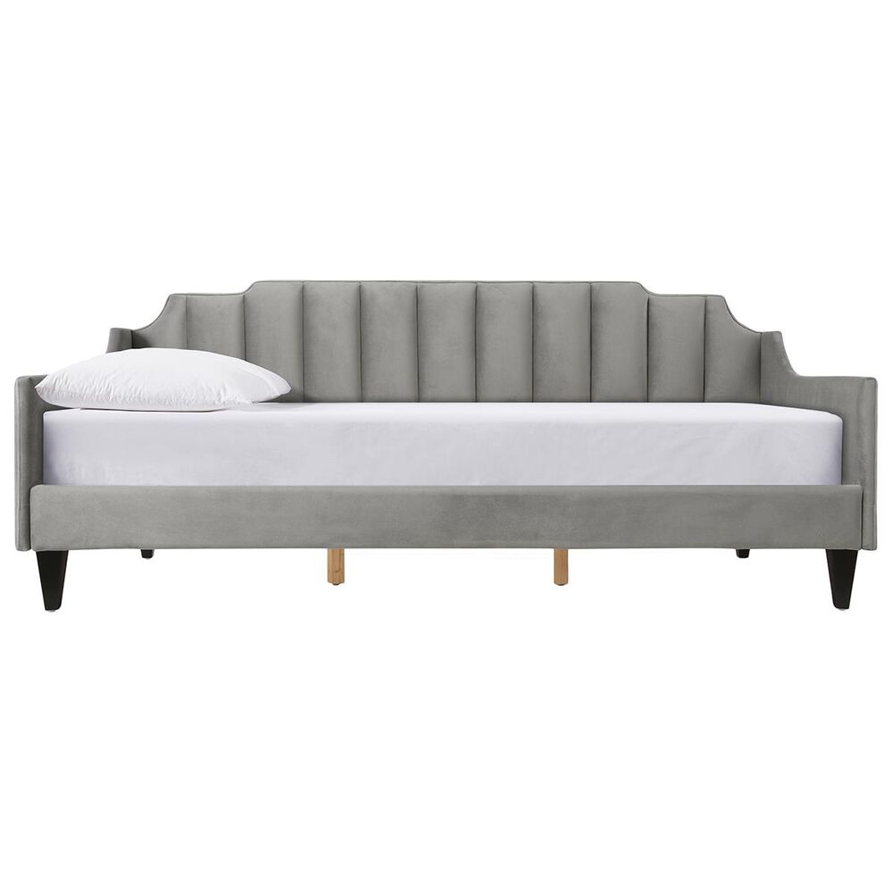 Jennifer Taylor Home Edgar Channel Tufted Sofa Bed Daybed in Opal Grey