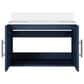 Lexora Home Geneva 30" Single Bathroom Vanity in Navy Blue with 2 cm White Quartz Top and Rectangular Sink, , large