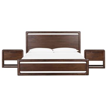 Urban Home Sol King Platform Panel Bed with Two Nightstands in Brown Spice, , large