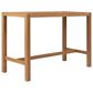 HOMLUX 5-Piece Patio Bar Set with 52" Rectangular Light Teak Table in Beige, , large