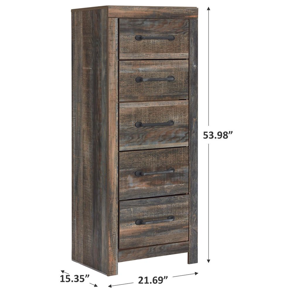 Ashley Drystan 5 Drawer Lingerie Chest in Rustic Brown, , large