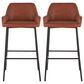 LumiSource Daniella Bar Stool with Camel Upholstery in Black (Set of 2), , large