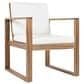 HOMLUX 7-Piece Patio Dining Set with 69" Rectangular Light Teak Table and Umbrella Hole in Beige, , large