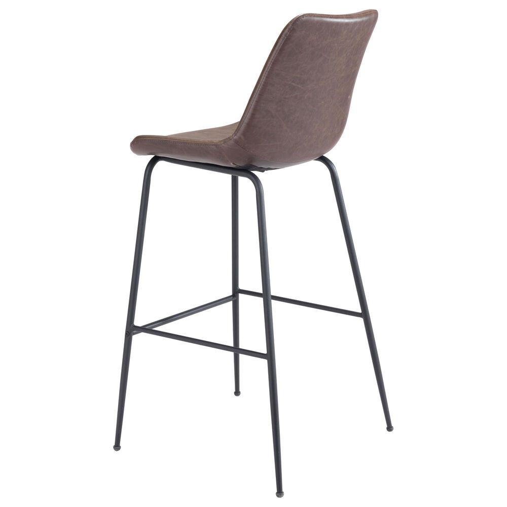 Zuo Modern Byron Barstool in Brown, , large