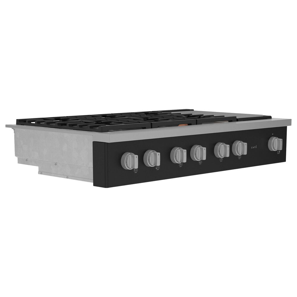 Cafe 48&quot; Natural Gas Rangetop with Integrated Griddle in Matte Black and Brushed Stainless, , large