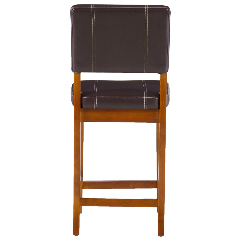 Linon Home Decor Milano Counter Stool with Brown Cushion in Walnut, , large