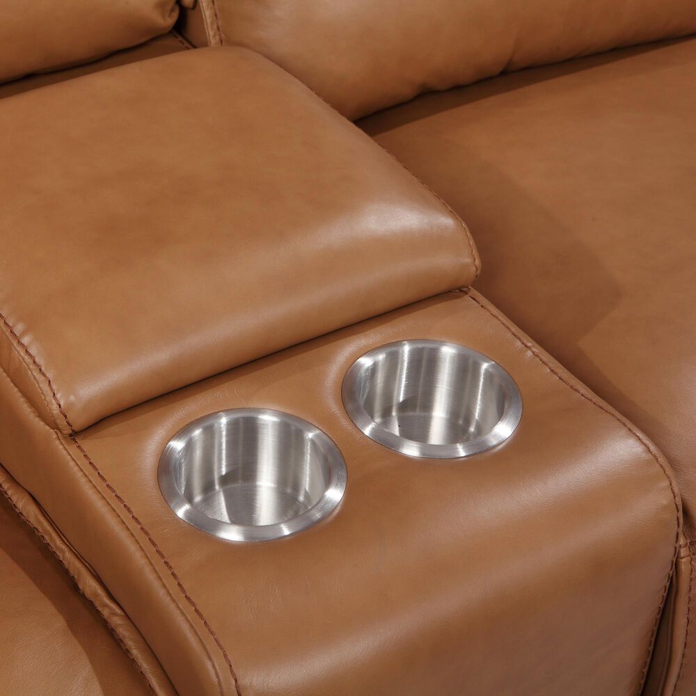 Italiano Furniture Shae Power Reclining Console Loveseat with Headrest in Desert, , large