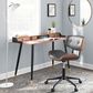 Lumisource Lombardi Desk Chair with Grey Cushion in Walnut and Black, , large