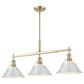 Golden Lighting Orwell 3-Light Linear Pendant with Dusky Blue Shade in Brushed Champagne Bronze, , large
