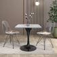 Leisuremod LeisureMod Verve Collection 27 Square Dining Table, Black Base with Laminated White Marbleized Top, , large