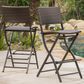 Hearth and Haven Outdoor Foldable Bar Stool in Multi-Brown (Set of 2), , large
