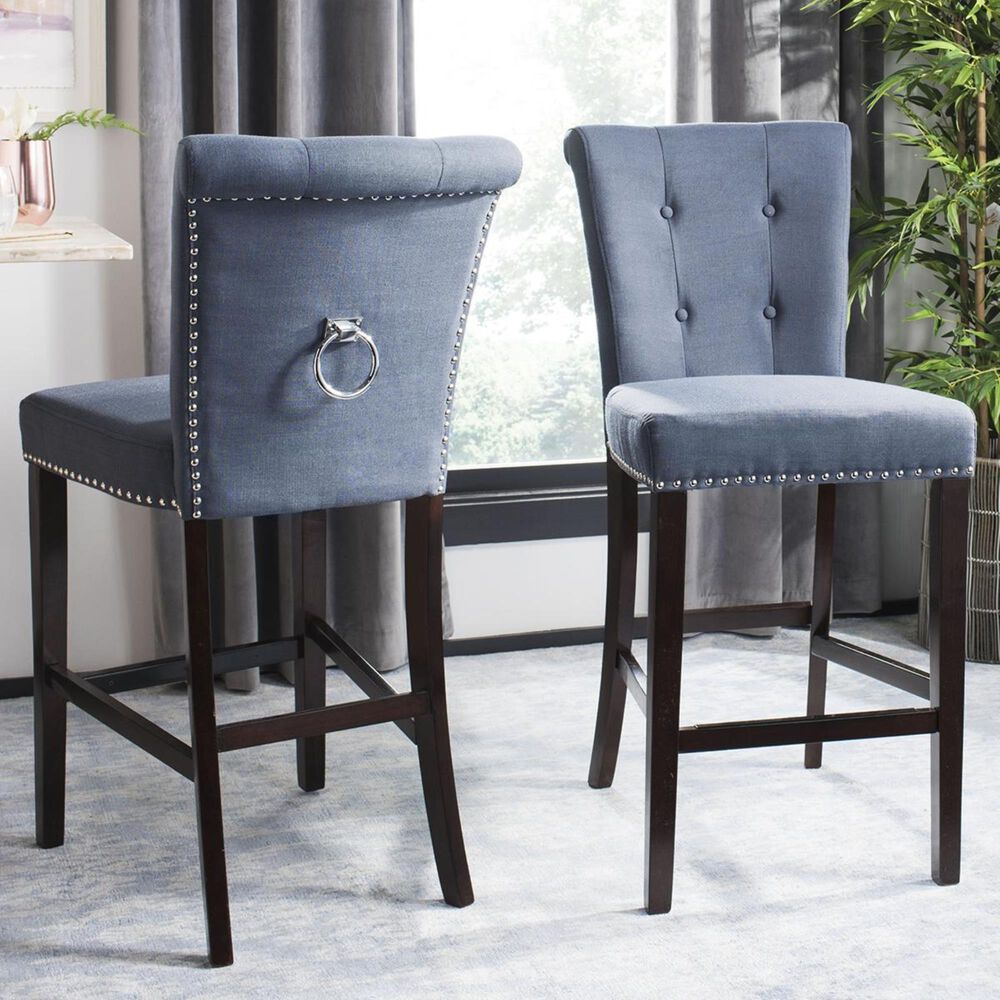 Safavieh Taylor Bar Stool in Navy (Set of 2), , large