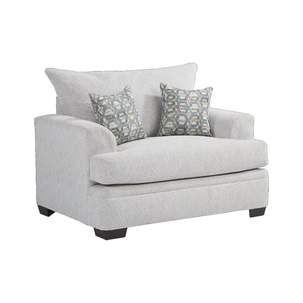 Southaven Chair and a Half in Cloud White with Toss Pillows in Homeward Chambray and Joyride Mist, , large