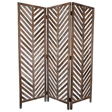 Screen Gems Aloha 3-Panel Screen in Washed Brown, , large