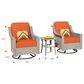 HOMLUX 3-Piece Outdoor Swivel Rocking Chair Set and Side Table in Orange, , large