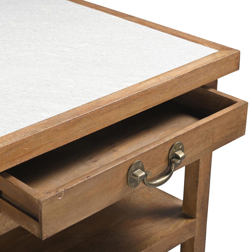 Home Trends &amp; Design Manila 58" Kitchen Island Table in Natural and White, , large