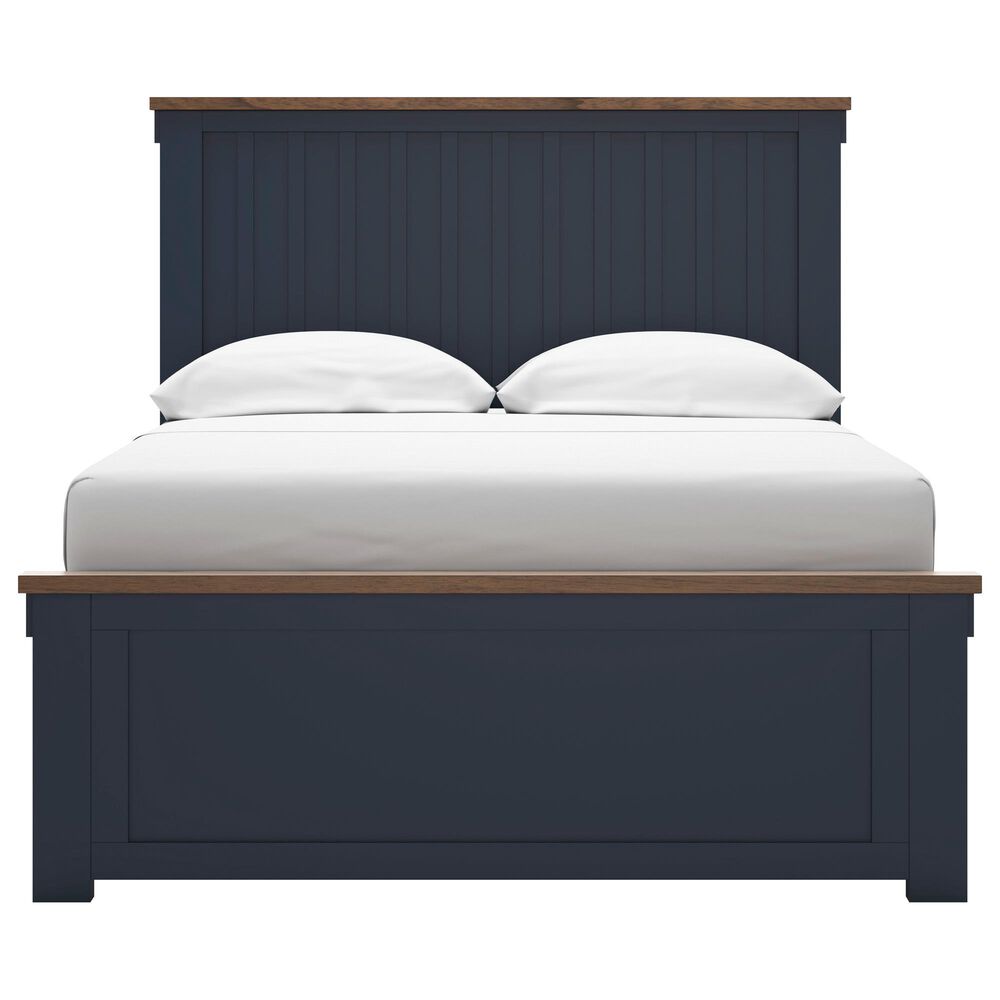 Ashley Landocken 4-Piece Full Bedroom Set in Brown and Blue, , large