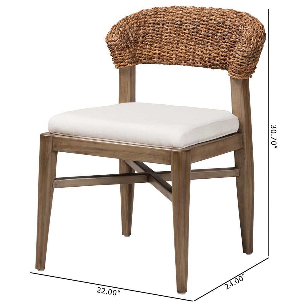 Baxton Studio Chloe Side Chair in Walnut Brown and Natural Brown, , large