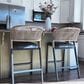 HOMLUX Outdoor Counter Stool with Open-Frame Backrest in Dark Grey (Set of 2), , large