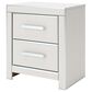 Ashley Zuraleus King Upholstered Panel Bed with Two Nightstands in Matte White, , large