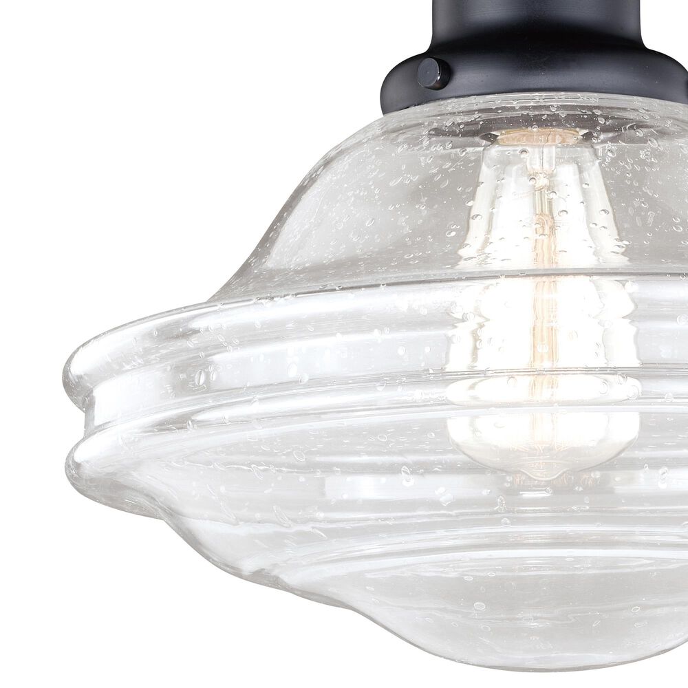 Vaxcel Huntley 12" 1-Light Semi Flush Mount with Clear Glass Shade in Oil Rubbed Bronze, , large