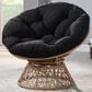 Valor Living Papasan Swivel Chair in Black, , large