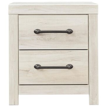 Signature Design by Ashley Cambeck 2 Drawer Nightstand in Whitewash with USB Ports, , large