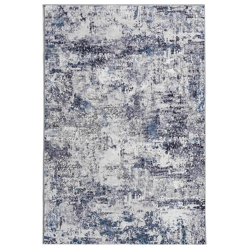 Central Oriental Trisha Yearwood Belmont Lonnie 7"10" x 9"6" Grey and Blue Area Rug, , large