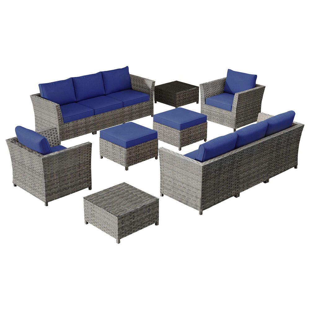 HOMLUX 12-Piece Patio Conversation Set in Navy Blue, , large