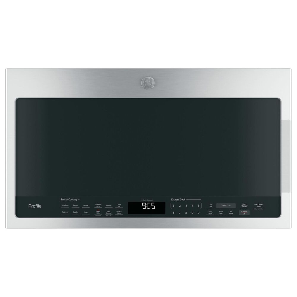 GE Profile 2-Piece Kitchen Package with 30" Smart Slide-in Electric Double Oven Range and 2.1 Cu. Ft. Over-the-Range Sensor Microwave Oven in Stainless Steel, , large