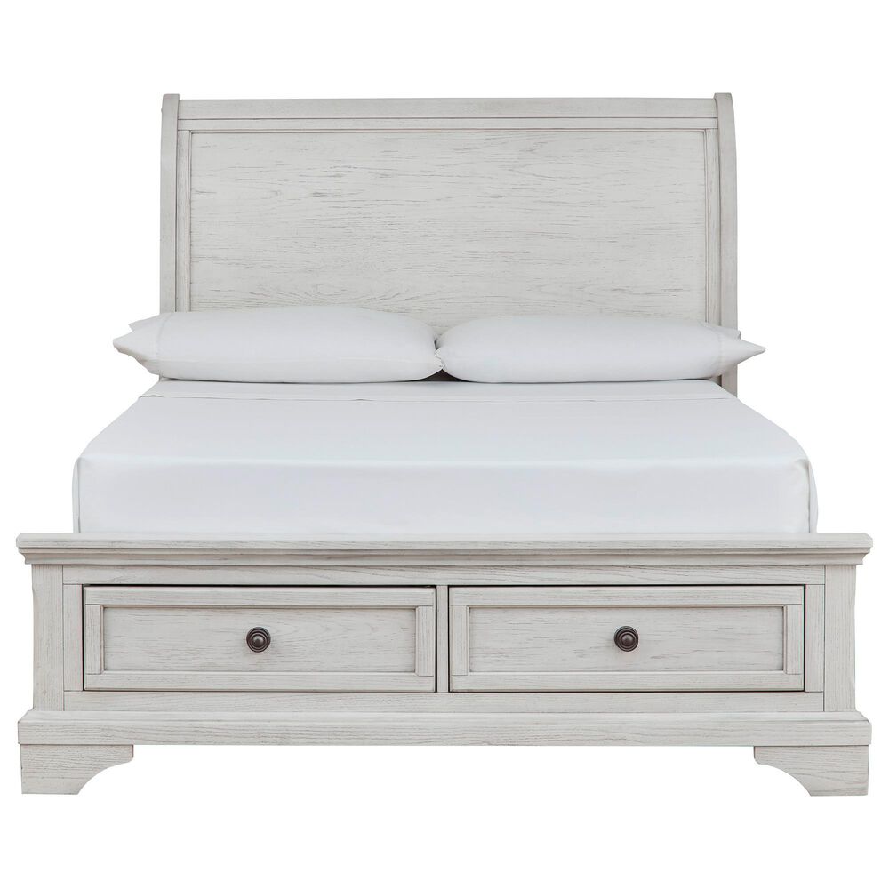 Ashley Robbinsdale Full Storage Sleigh Bed in Antique White, , large
