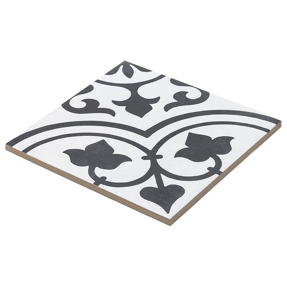 Soho Studio Havana White Ornate 9" x 9" Porcelain Tile, , large