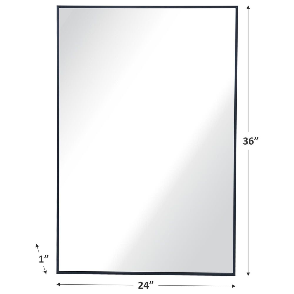 Garber Collection Rectangular Metal Wall Mirror in Black, , large