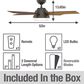 Hunter Dempsey 52" Ceiling Fan with Lights in Noble Bronze, , large