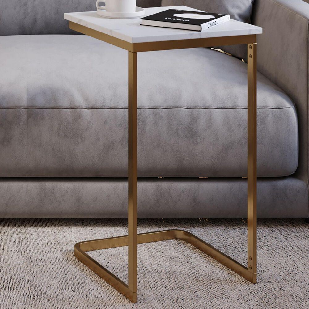 Timberlake C-Table in Gold and White, , large