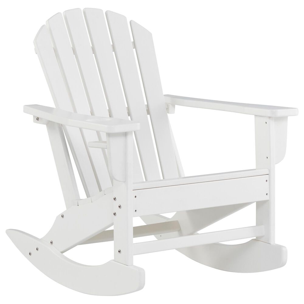 Ashley Sundown Treasure Patio Rocking Chair in White, , large