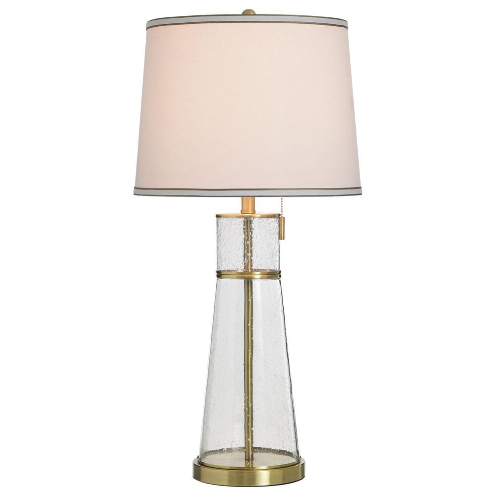Flair Industries Table Lamp in Clear Seeded and Antique Brass, , large