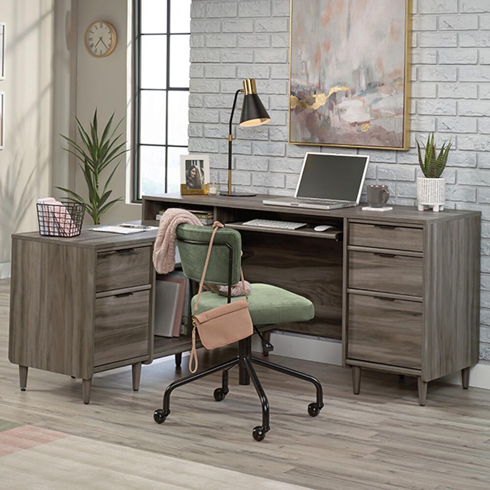Sauder Clifford Place L-Shaped Desk in Jet Acacia, , large